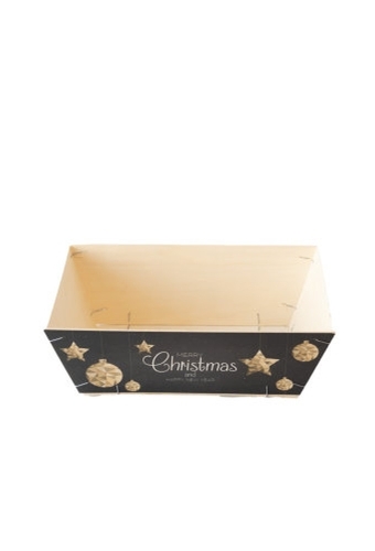Houten Korf Bedrukt Kerst Versie 4 34x25x11cm 25stuks