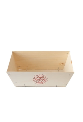 Houten Korf Bedrukt Kerst Versie 5 34x25x11cm 25stuks