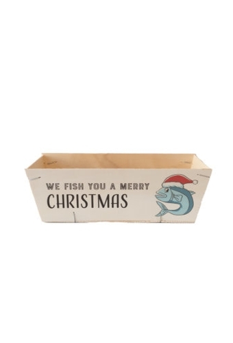 Houten Korf Bedrukt Kerst Versie 6 29x19x9cm 25stuks
