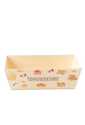 Houten Korf Bedrukt Pannenkoek 29x19x9cm 25stuks