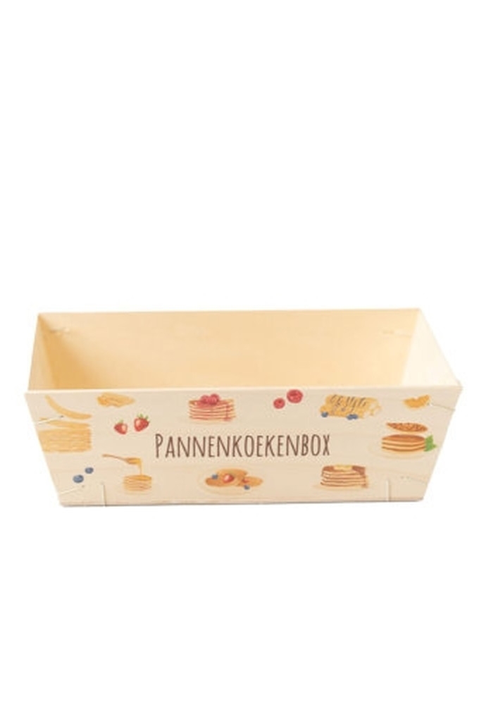 Houten Korf Bedrukt Pannenkoek 29x19x9cm 25stuks
