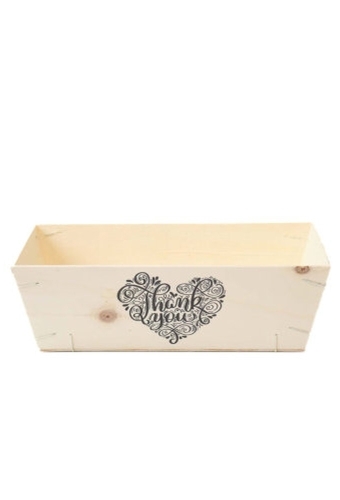 Houten Korf Bedrukt Thanks You 29x19x9cm 25stuks