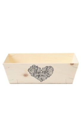 Houten Korf Bedrukt Thanks You 29x19x9cm 25stuks