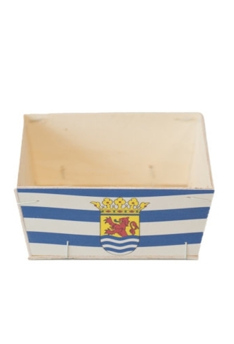 Houten Korf Bedrukt Zeeland Versie 5 17x17x7cm 25stuks