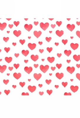 Kadopapier Trendy hearts rood & rood 50cm x 200meter