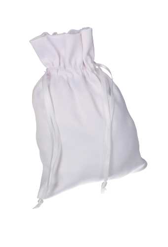 Luxe Satijn Zakjes Mat Wit Met Koord Medium 12x17cm 10stuks