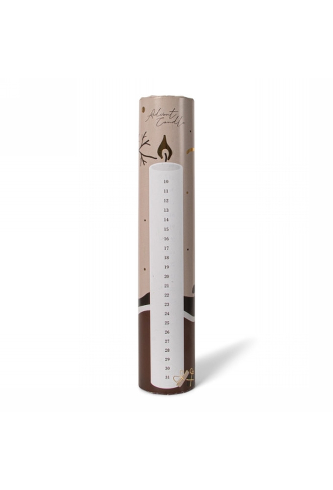 Jens Living Adventskaars Wit 5x5x25cm 1stuks