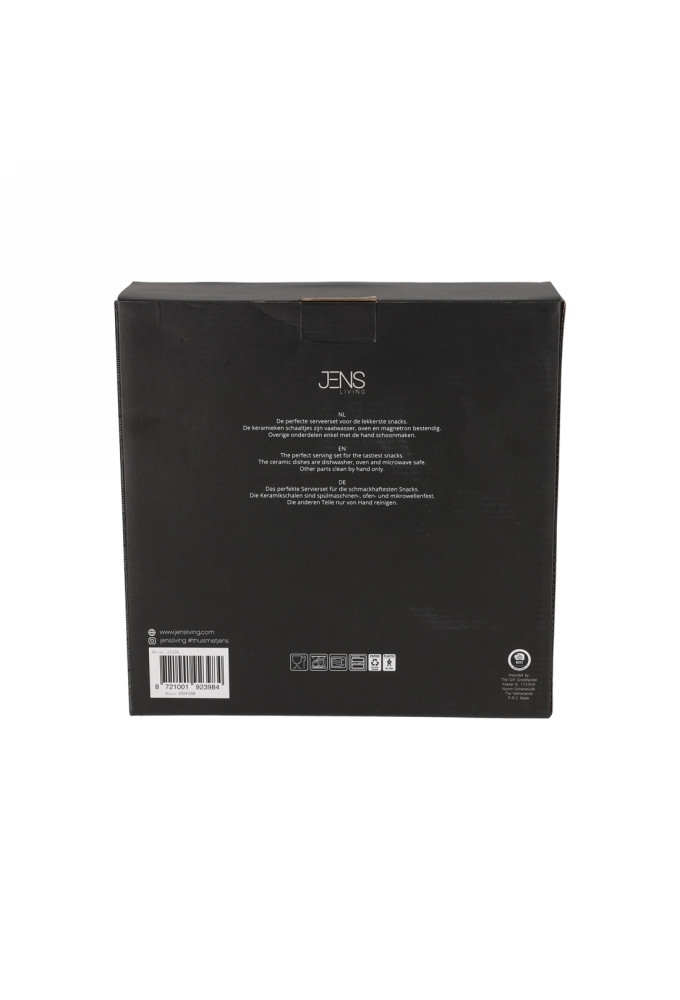 Jens Living Bits & Bites Bo Groot Zwart 22.5x22.5x12cm 1stuks