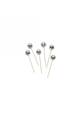 Jens Living Cocktailprikkers Discoballen set van 6stuks 3x3x13cm 1st