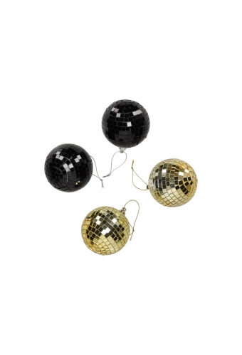 Jens Living Discoballen Zwart Goud set van 4stuks 8x8x8cm 1stuks