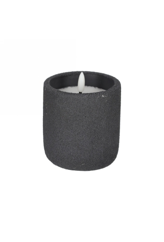 Jens Living Frosted Led Kaars Antraciet 9x9x10.5cm 1stuks