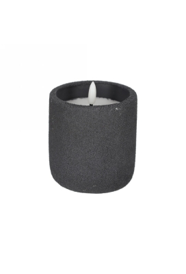 Jens Living Frosted Led Kaars Antraciet 9x9x10.5cm 1stuks