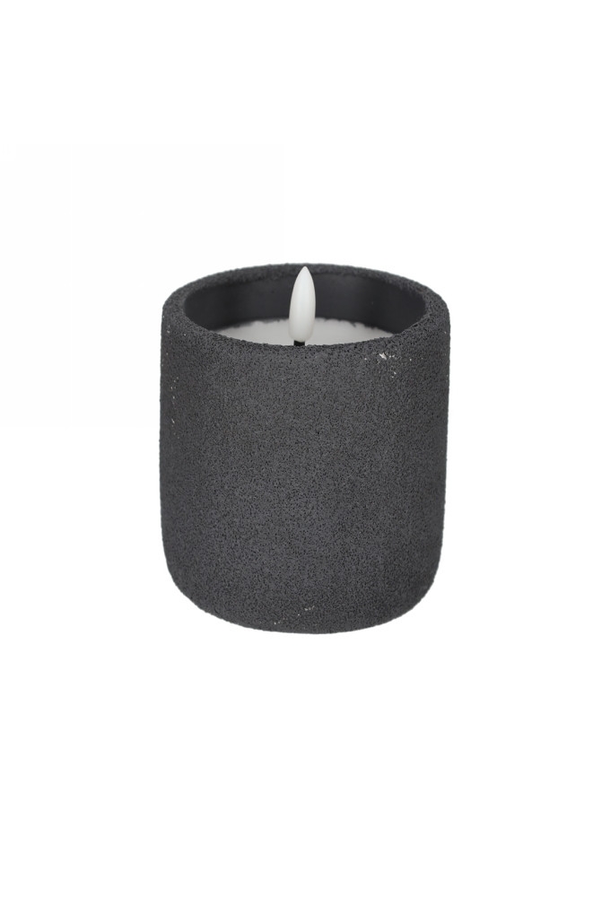 Jens Living Frosted Led Kaars Antraciet 9x9x10.5cm 1stuks