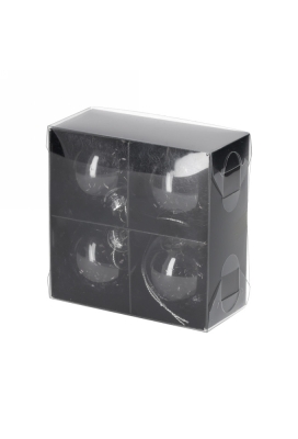 Jens Living Glitter Kerstballen Zwart set van 4stuks 5x5x5cm 1stuks