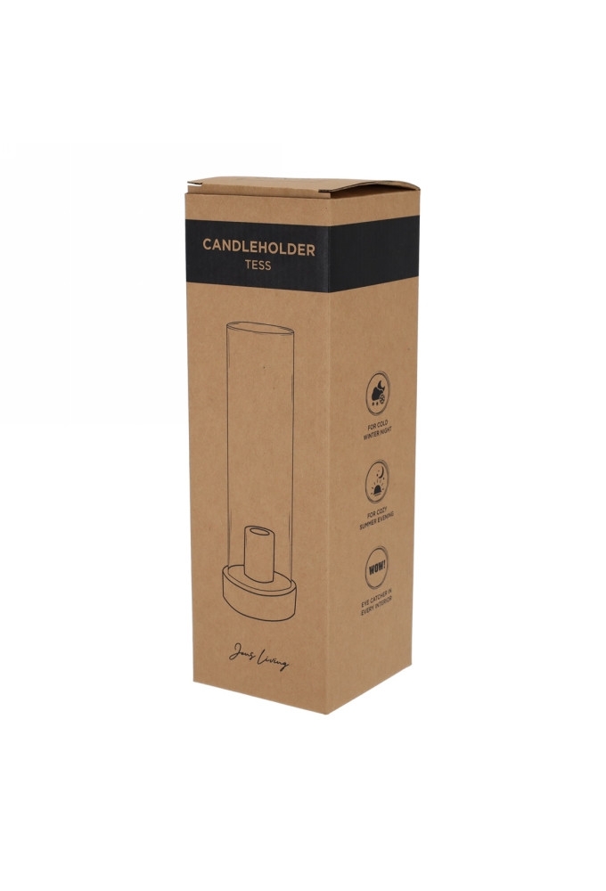 Jens Living Kandelaar Tess Grijs 9x9x28.5cm 1stuks