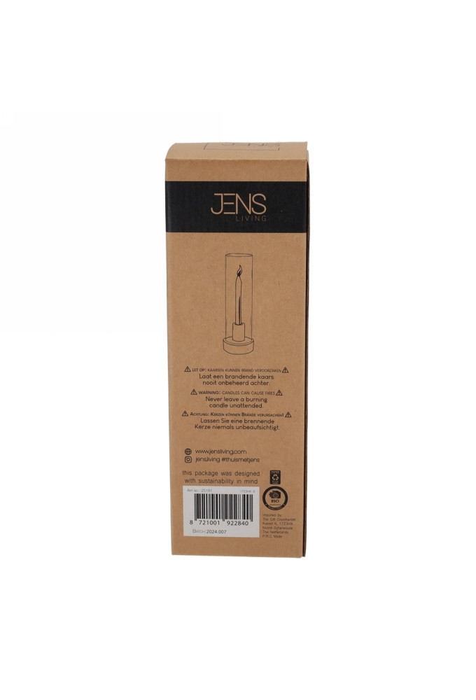 Jens Living Kandelaar Tess Grijs 9x9x28.5cm 1stuks