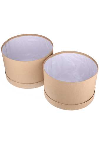 LUXE KANT & KLARE Flowerbox Latemar Naturel Rond Set van 2 stuks