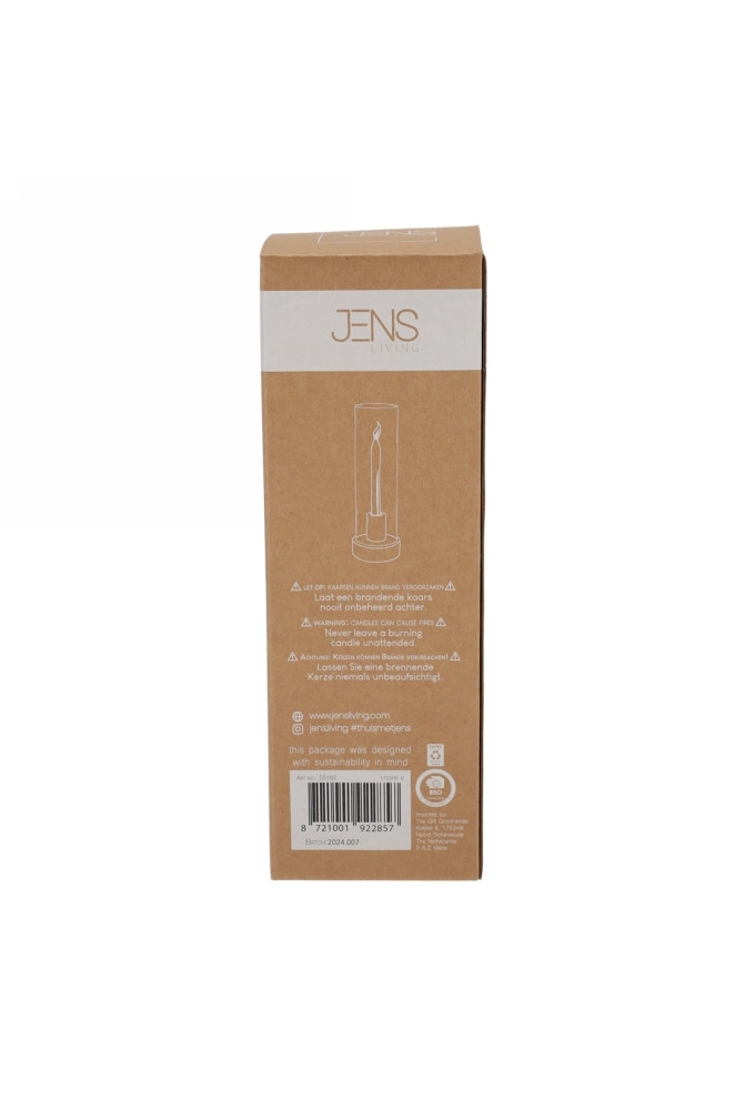 Jens Living Kandelaar Tess Groen 9x9x28.5cm 1stuks