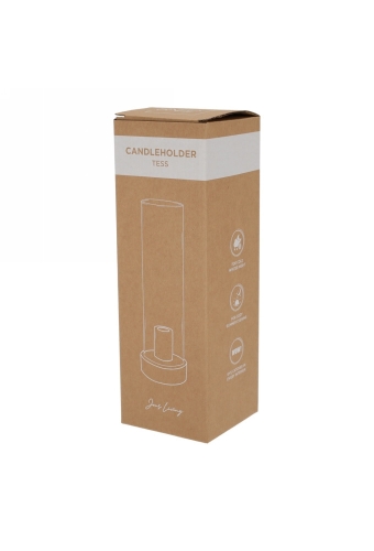 Jens Living Kandelaar Tess Wit 9x9x28.5cm 1stuks