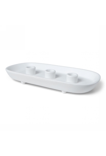 Jens Living Keramieken Kandelaar Triple Wit 30x14x3.5cm 1stuks