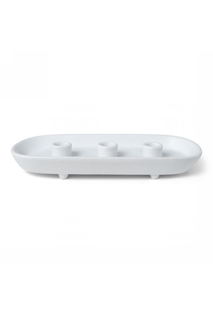 Jens Living Keramieken Kandelaar Triple Wit 30x14x3.5cm 1stuks