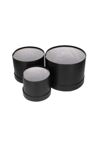 LUXE KANT & KLARE Flowerbox Latemar Zwart Rond Set van 3 stuks