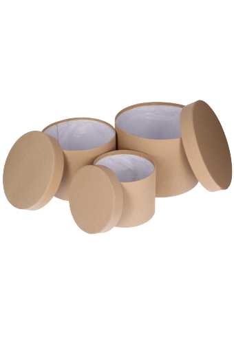 LUXE KANT & KLARE Flowerbox Latemar Naturel Rond Set van 3 stuks