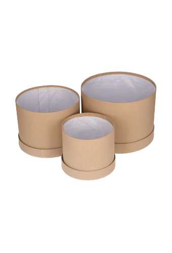 LUXE KANT & KLARE Flowerbox Latemar Naturel Rond Set van 3 stuks