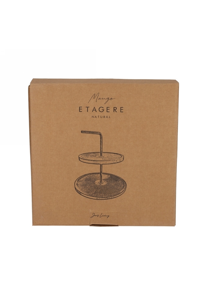 Jens Living Mango Etagere Naturel 25x25x19cm 1stuks