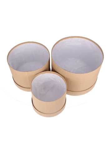 LUXE KANT & KLARE Flowerbox Latemar Naturel Rond Set van 3 stuks