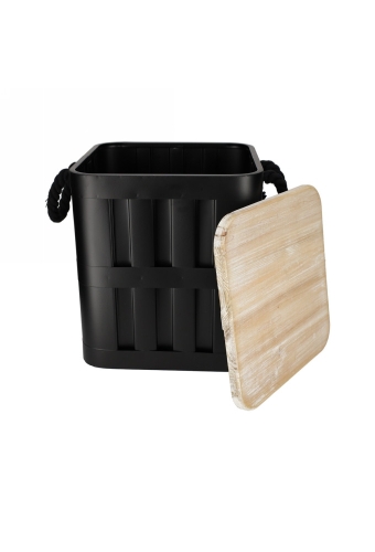Jens Living Opbergbox Daan Zwart 30x30x34.5cm 1stuks