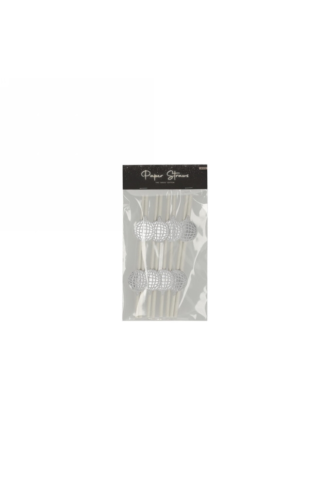 Jens Living Papieren Rietjes Disco set van 8stuks 3x0.6x19.7cm 1stuks
