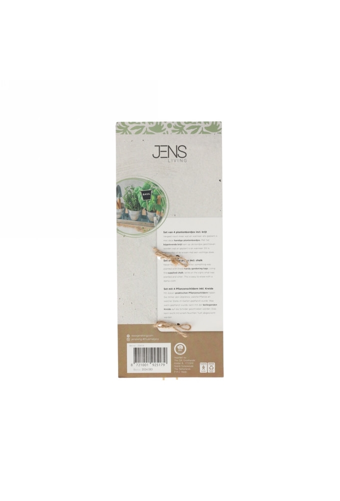 Jens Living Plantenbordjes set van 4stuks 9x23x0.3cm 1stuks