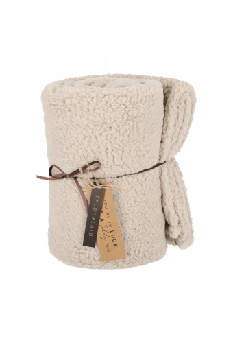 Jens Living Teddy Plaid Taupe 160x120x0.5cm 1stuks