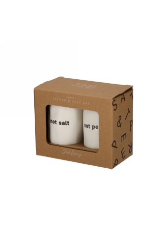 Jens Living Text Salt & Pepper Set 5x5x9cm 1stuks