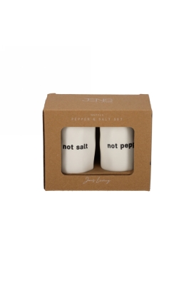 Jens Living Text Salt & Pepper Set 5x5x9cm 1stuks