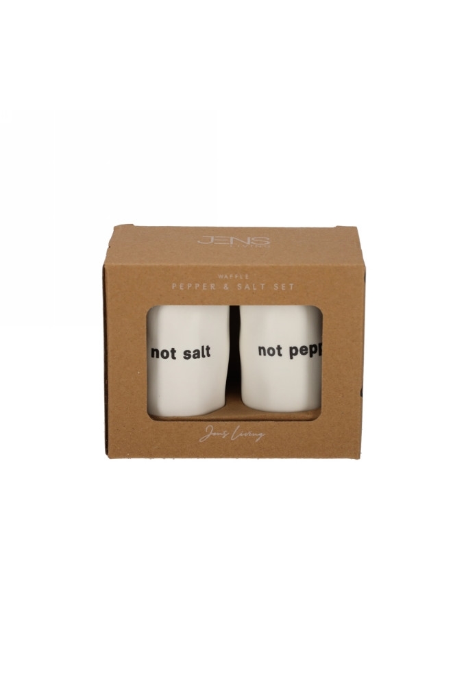 Jens Living Text Salt & Pepper Set 5x5x9cm 1stuks