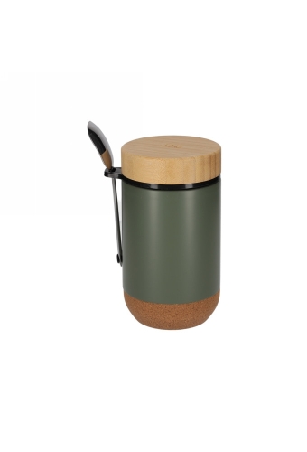 Jens Living Thermo Beker met Lepel Jake Groen 8.5x8.5x15.5cm 1stuks