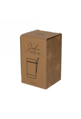 Jens Living Thermo Beker met Lepel Jake Zwart 8.5x8.5x15.5cm 1stuks