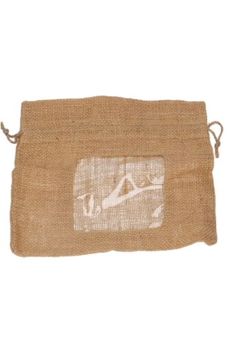 Jutezakje Vierkant Venster Met Koord 21.5x21.5cm 12stuks