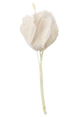Kado Decoratie Bloem Flower Wit Met IJzerdraad 12x5cm 12stuks