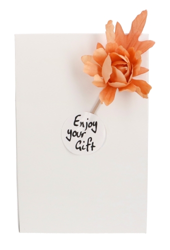 Kado Decoratie Kamelia Bloem & Blad Beige & IJzerdraad 5x13cm 12stuks