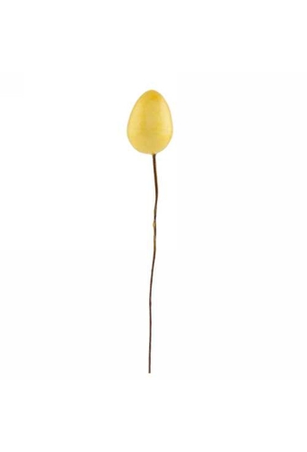 Kado Decoratie Paas Eitje Geel 10.5cm Met IJzerdraad 72stuks
