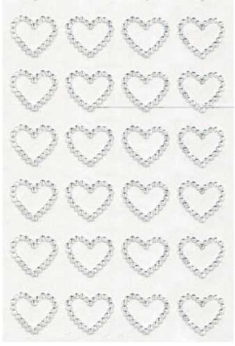 Kado Sticker Diamant Hartje 18mm 24stuks