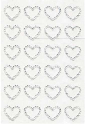 Kado Sticker Diamant Hartje 18mm 24stuks