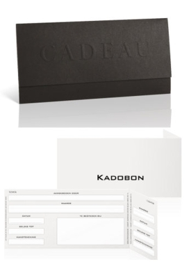 Kadobon & Envelop Impression Cadeau Zwart 21.5x10.5cm 10stuks