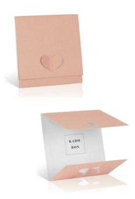 Kadobon & Envelop Love Naturel 12.5x12.5cm 10stuks