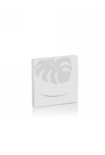 Kadobon & Kadodoosje Closed Structure Big Leaf White 12x12x1.5cm 10stuks