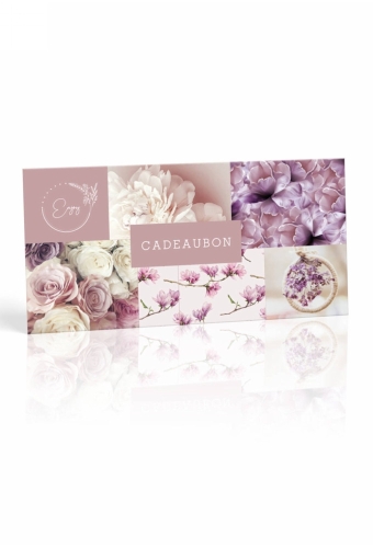 Kadobon + Cadeau Envelop Sensual Lilac Flowers 21.5x10cm 10stuks