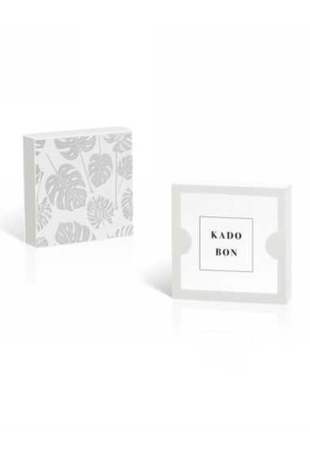 Kadobon + Kadodoosje Bene Leaves White 12x12x3cm 10stuks